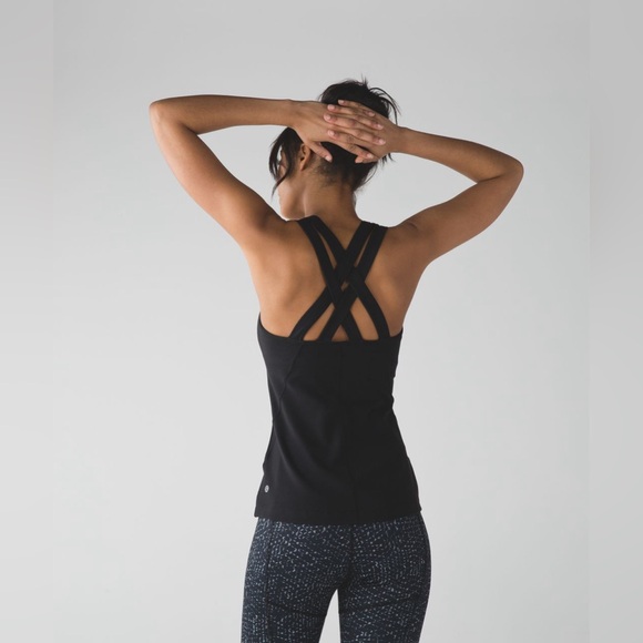 lululemon athletica Tops - Lululemon Compassion Tank in black Strappy Athletic work out tank built in bra